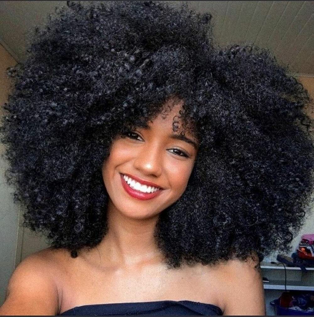 Nicy Afro Kinky Curly Wig With Bangs 360 ̽ ..